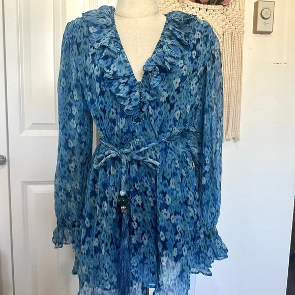 SABINA MUSAYEV Larry Romper in Turquoise Print